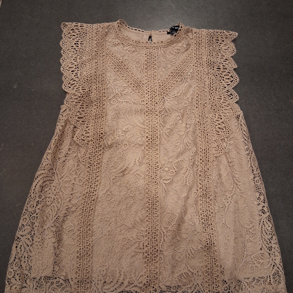 Cable & Gauge Lace Blouse - Beige